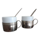 Vintage espresso cups. Porcelain and removable metal stand.
