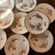 10 Lunéville earthenware plates, "Mésanges" pattern