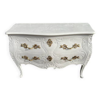 Commode de Style Louis Quinze , laquée en gris