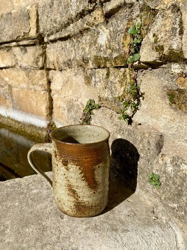 Speckled stoneware pot