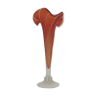 Orange-red cone vase in frosted glass, 20th century