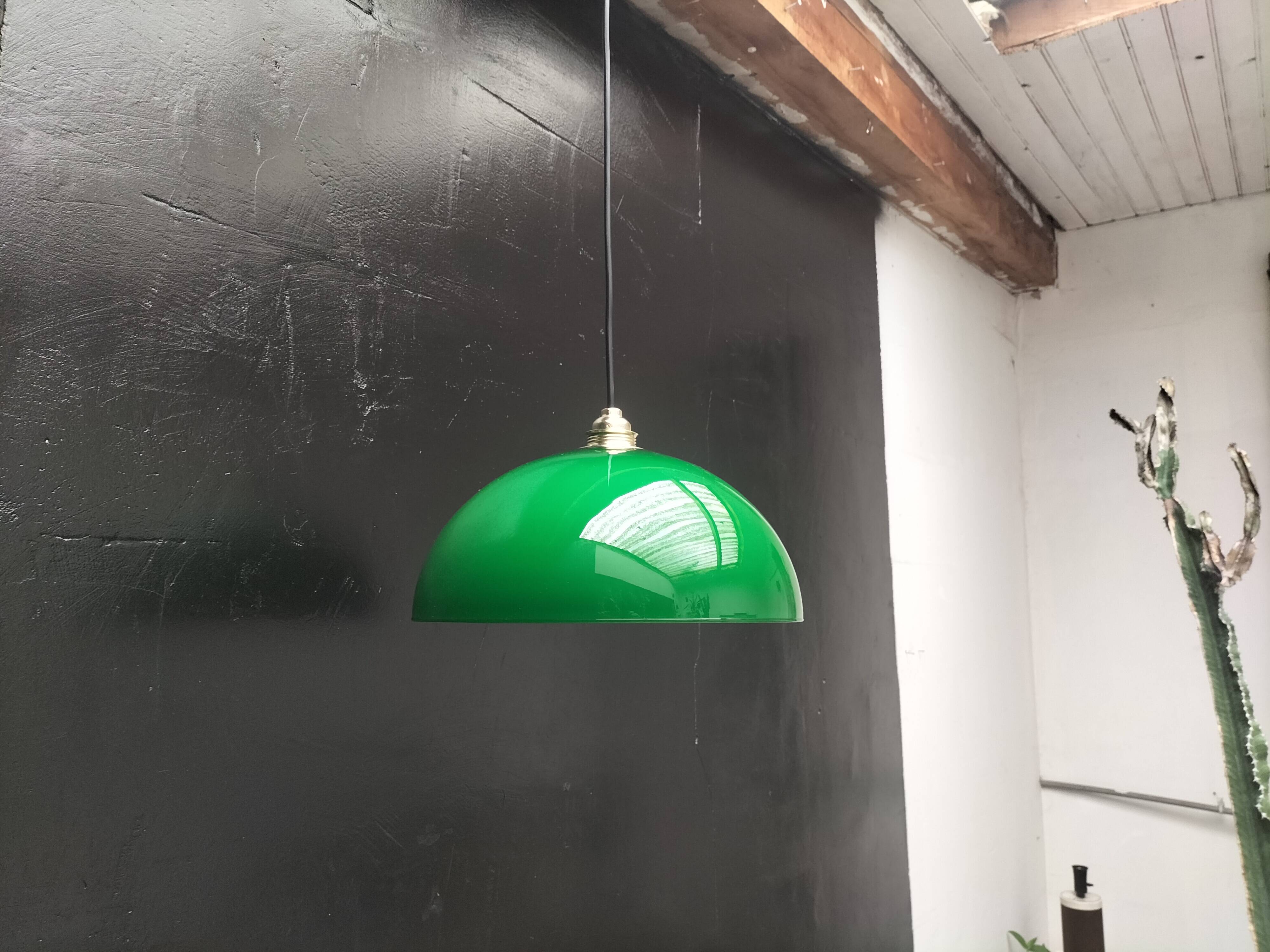 Green opaline pendant light