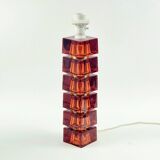 Mid-Century Scandinavian Art Glass & Brass Table Lamp by C.Fagerlund, 1960s