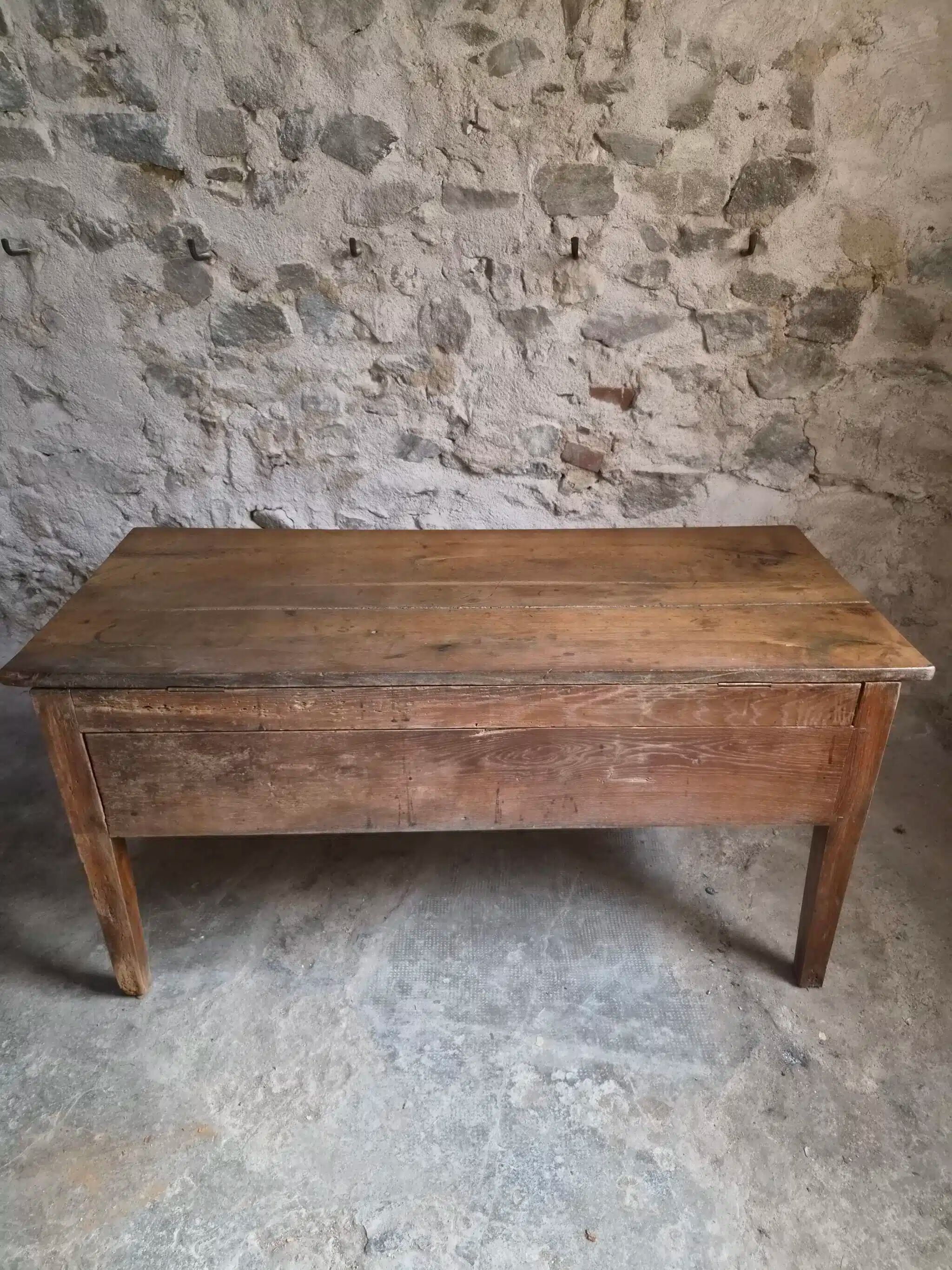 Antique oak flour chest from France, 19th century.