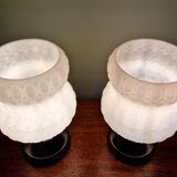 Pair of glass bedside lamps, 1970s