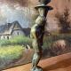 Art deco bronze candle holder