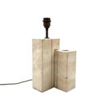 Mid-century modern travertine table lamp, Nucleo Sormani Italy 1960s
