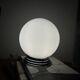 Ceiling light or wall light with a white opaline glass globe, 20 cm, stainless steel rose.