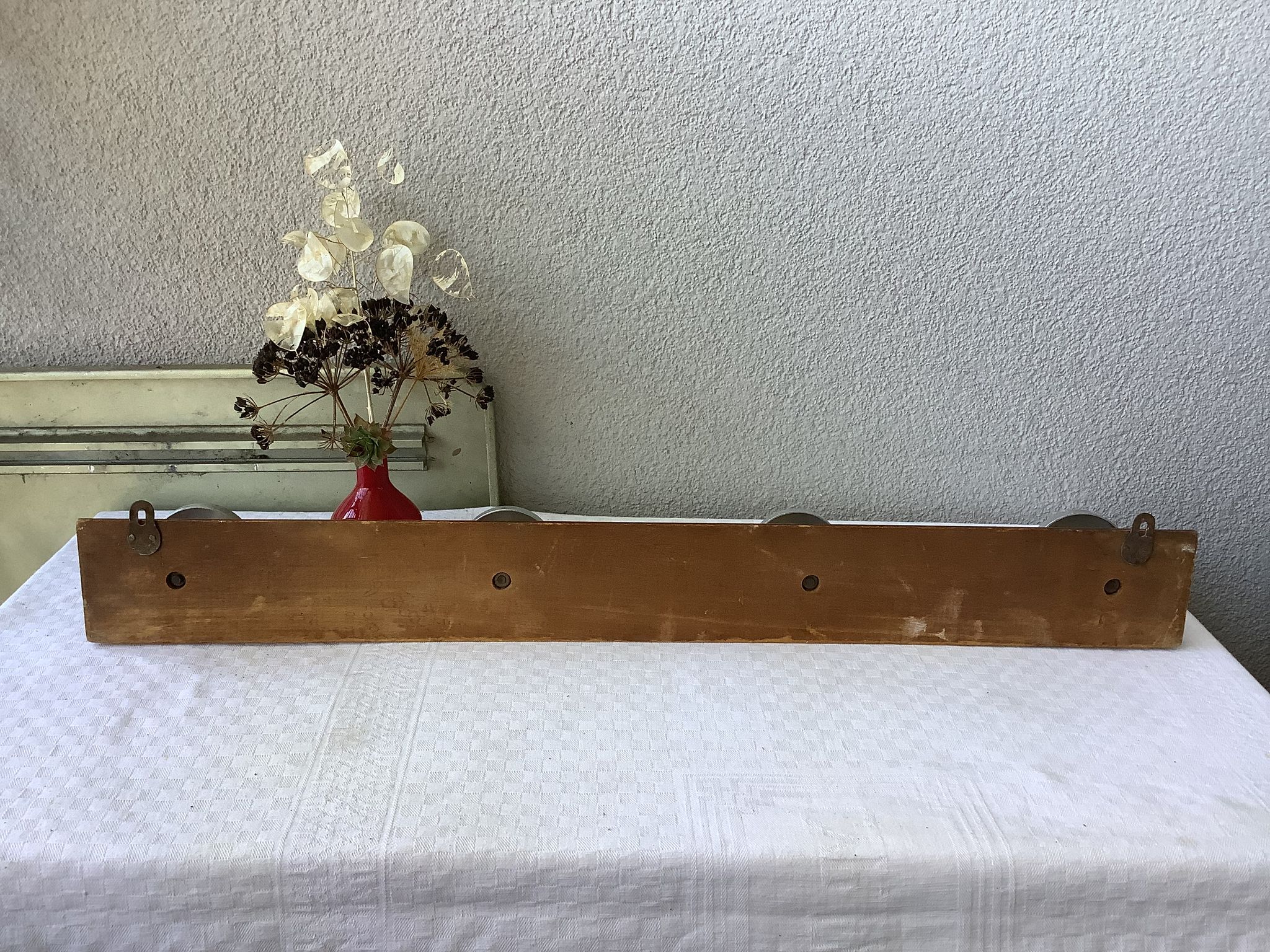 Coat rack hook wood and zinc vintage 50'
