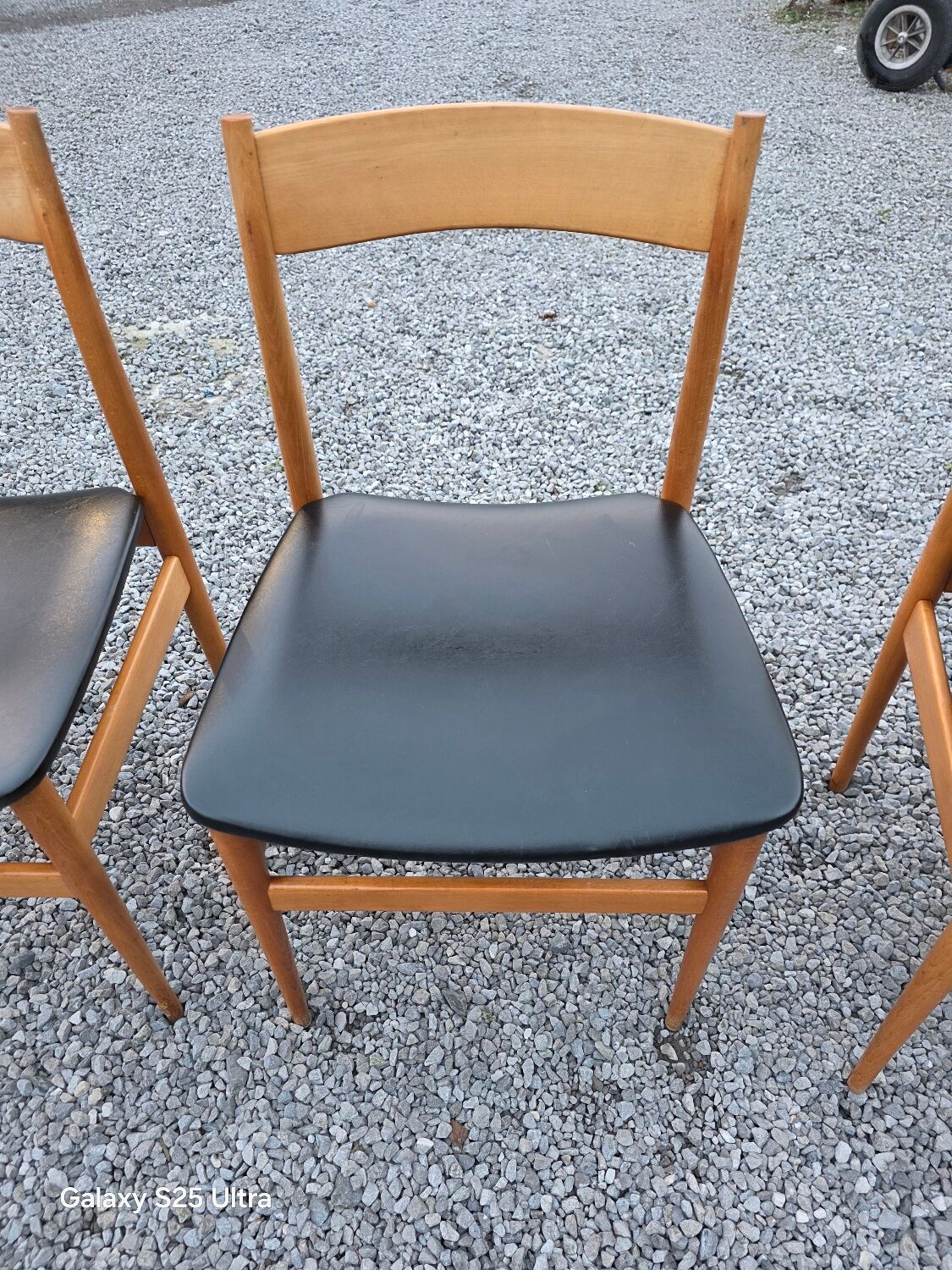 4 Scandinavian beech chairs from the 1960s.