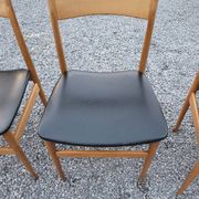 4 chaises scandinave en hêtre des années 60