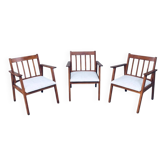 Mid-Century Modern Dutch Armchair Set, Netherlands, 1950s, Set of 3