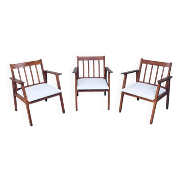 Mid-Century Modern Dutch Armchair Set, Netherlands, 1950s, Set of 3