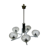 Chandelier 70s chrome and black