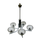 Chandelier 70s chrome and black