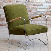 Bauhaus style armchairs, 1950s, polish design, kvadrat reupholstery, set of 2