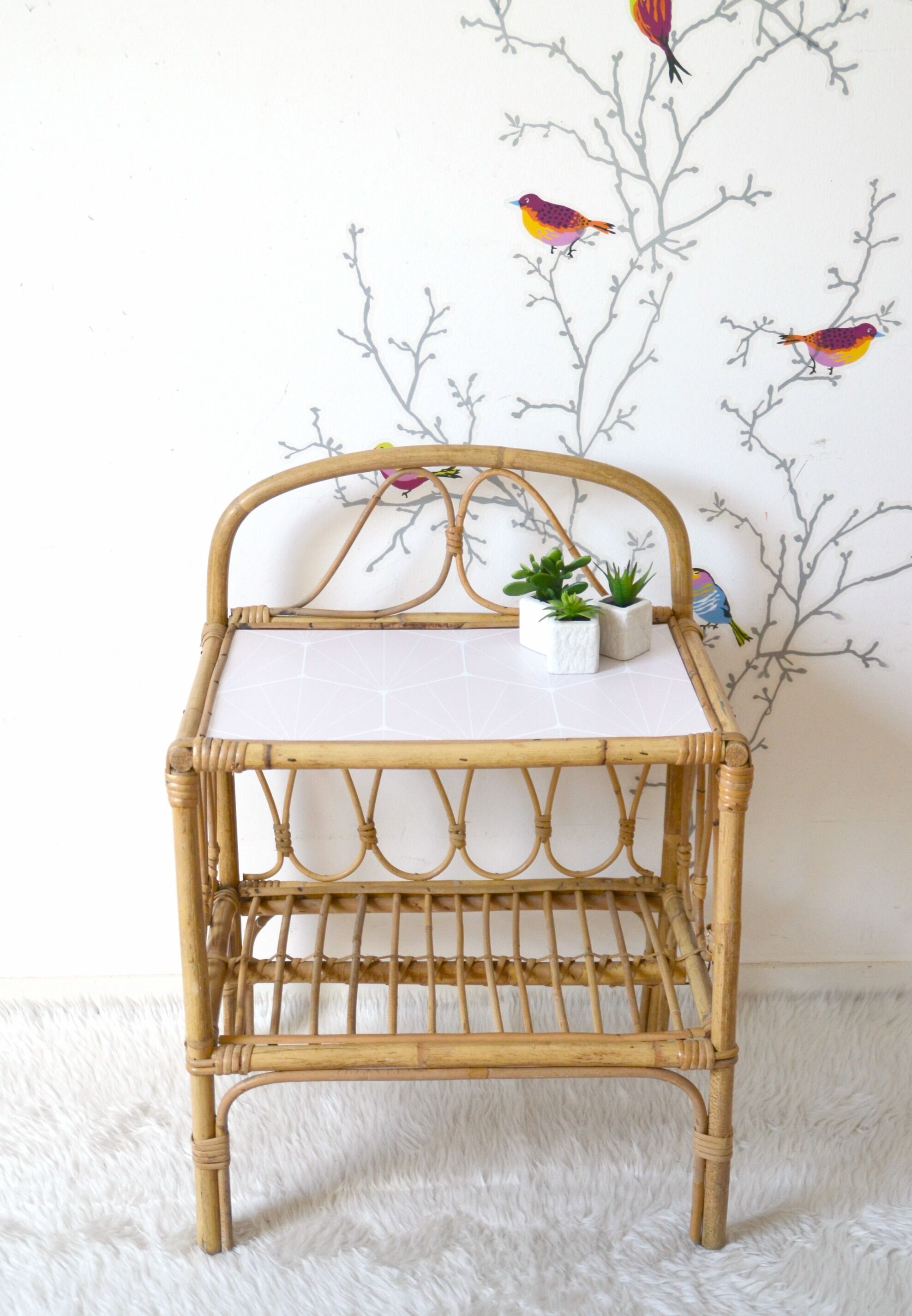 Table de chevet en rotin