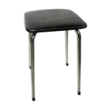 Stool chrome and black skaï