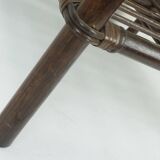 Table d'appoint du milieu du siècle des années 1970, table basse, verre en osier de bambou