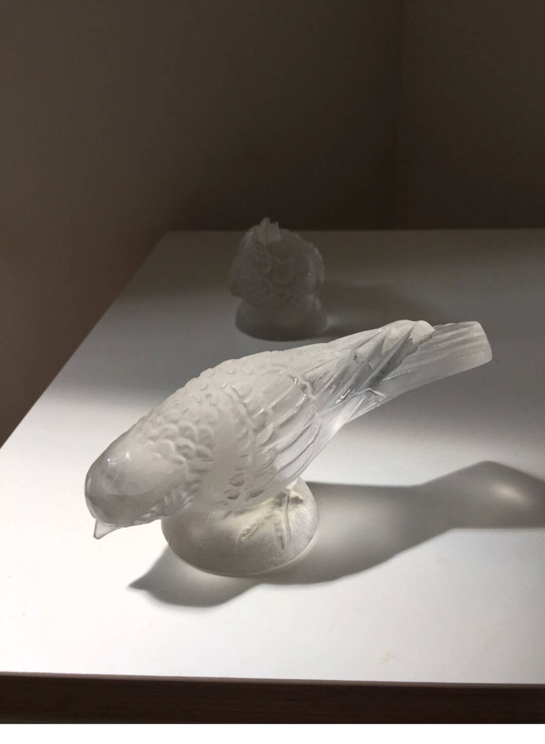 Sculpture of Birds in Molded Glass, Art Deco Bohemian Style, Lalique Sabino