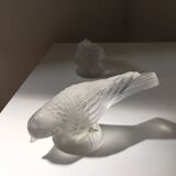 Sculpture of Birds in Molded Glass, Art Deco Bohemian Style, Lalique Sabino
