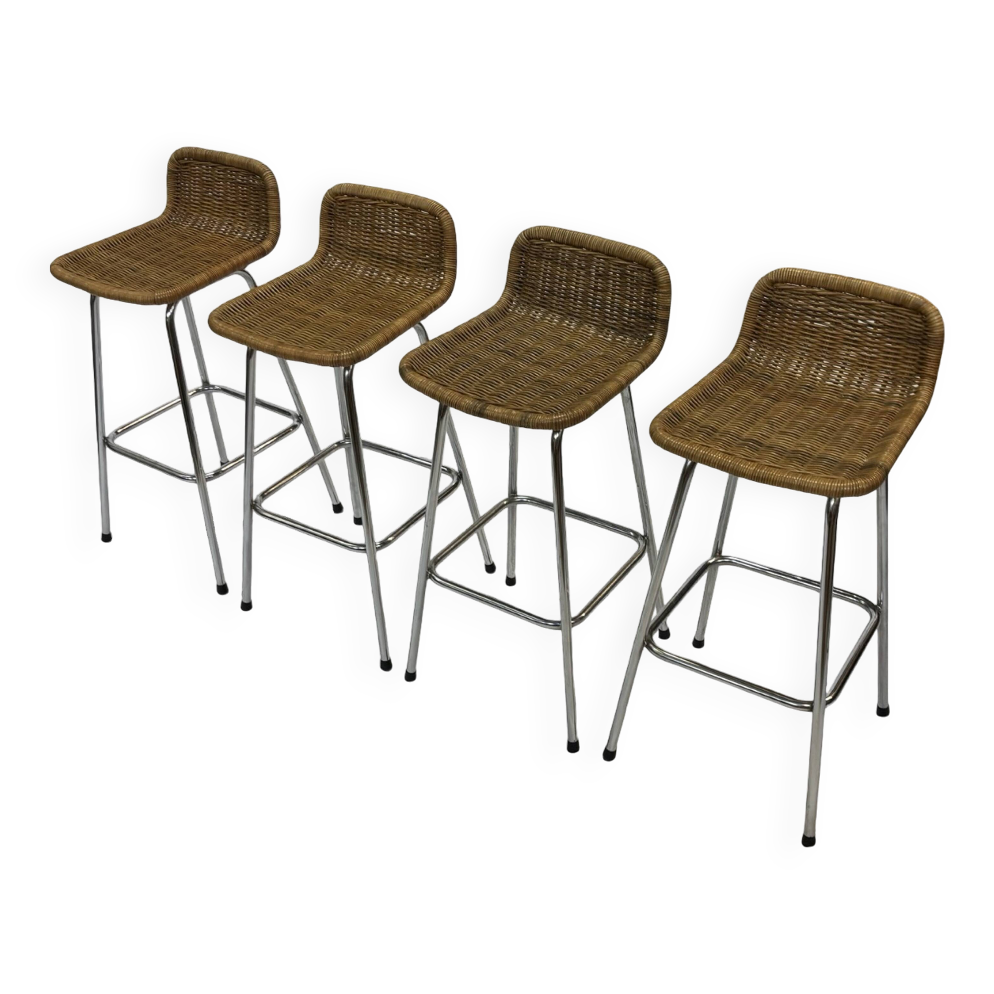 Set of 4 vintage bar stools Dirk van Sliedregt Rohe Noordwolde 1960's