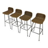 Ensemble de 4 tabourets de bar vintage Dirk van Sliedregt Rohe Noordwolde 1960