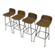 Set of 4 vintage bar stools Dirk van Sliedregt Rohe Noordwolde 1960's