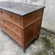 Louis XVI style chest of drawers in walnut, marble top