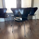 Set of 4 model 3107 dining chairs by Arne Jacobsen for Fritz Hansen 1988