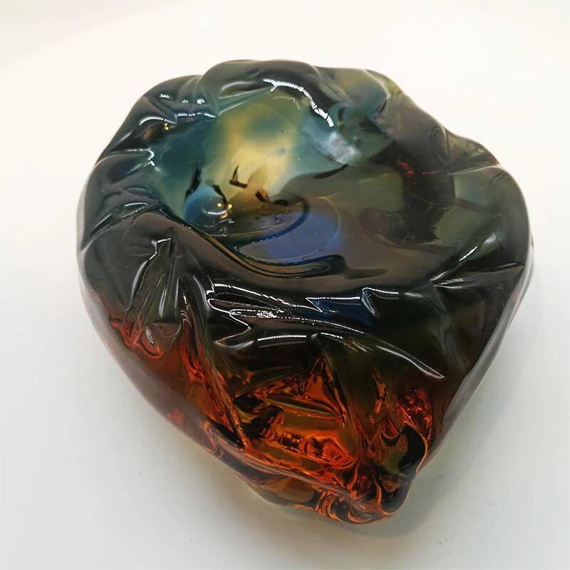 1950s large ashtray completely hand-blown and handcrafted in Murano glass, made in Italy - 18 cm