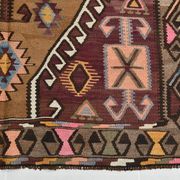 Grand Tapis Kilim Vintage Long & Large, Motifs Tribaux Géométriques