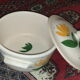 Earthenware service 1970 freehand painted decoration