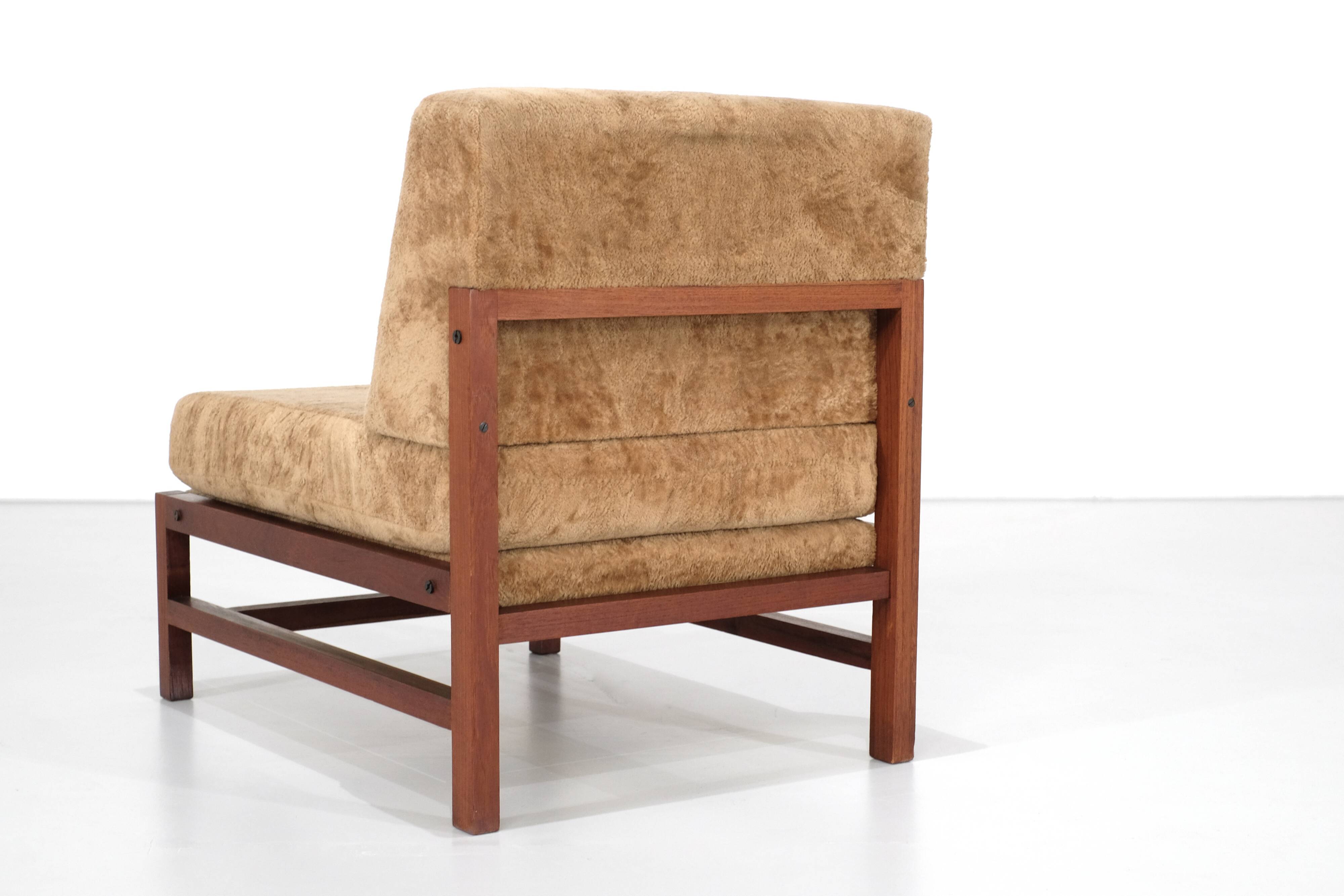 Wooden armchair covered in fabric, Italy, 1960s.