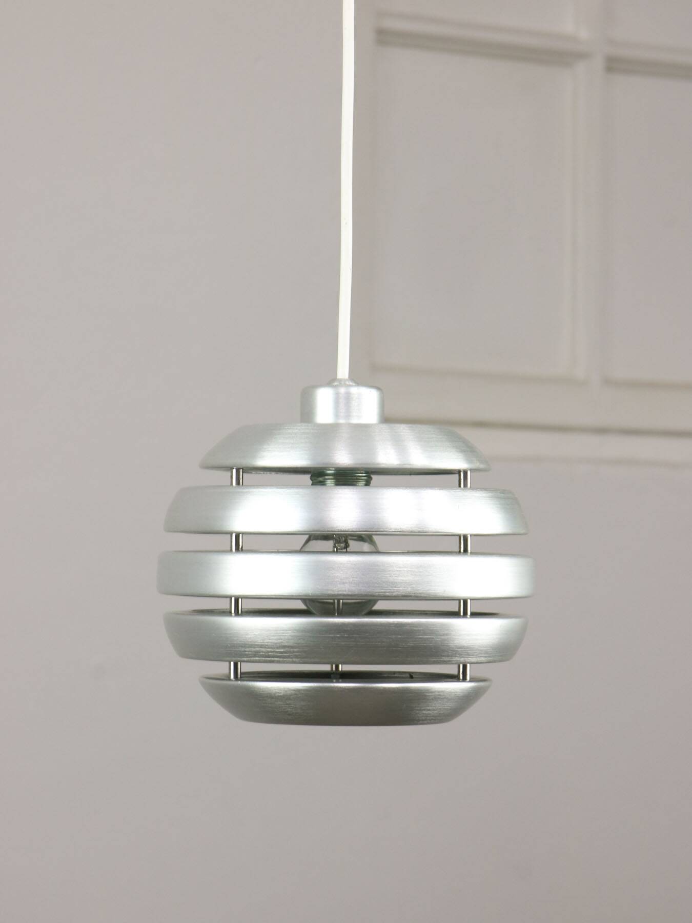 Vintage Italian Aluminum Beehive Pendant Lamp, 80s
