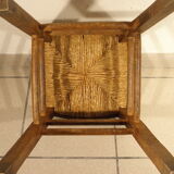 Wood and straw farm stool