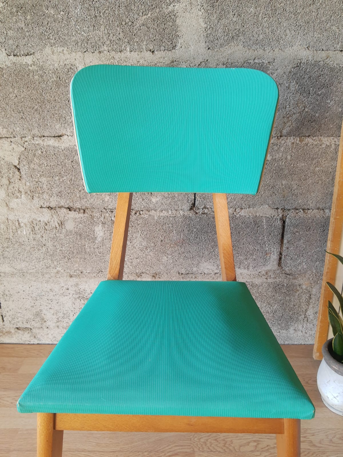 Beech chair compass feet 50s- 60s vinyl - vintage
