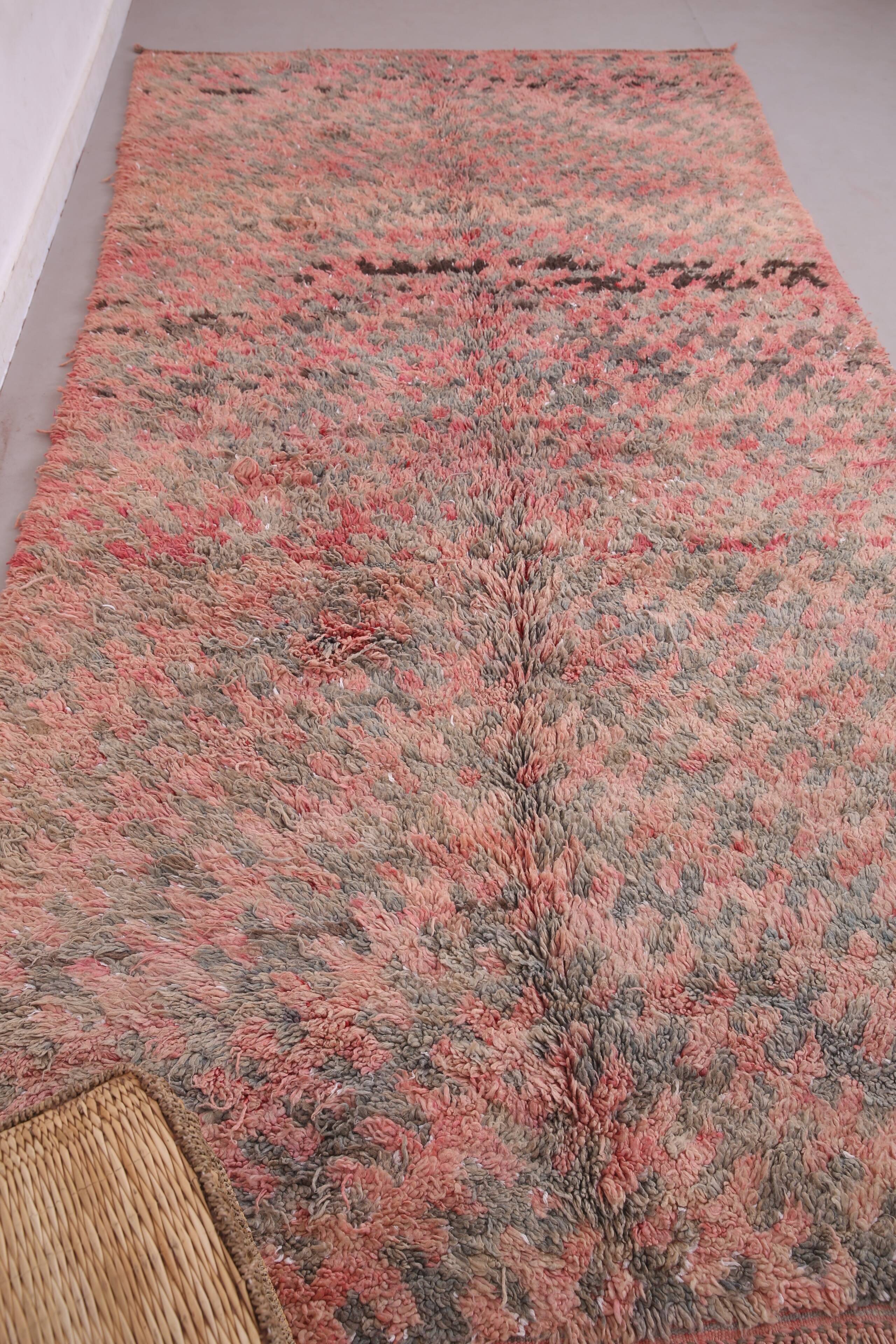 Pink Vintage Moroccan Rug 180 x 360 - Berber Wool Rug - Handmade Rug Boho