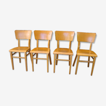 Lot of four old bistro chairs in the style of Thonet