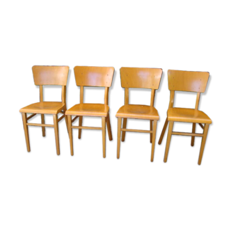 Lot of four old bistro chairs in the style of Thonet
