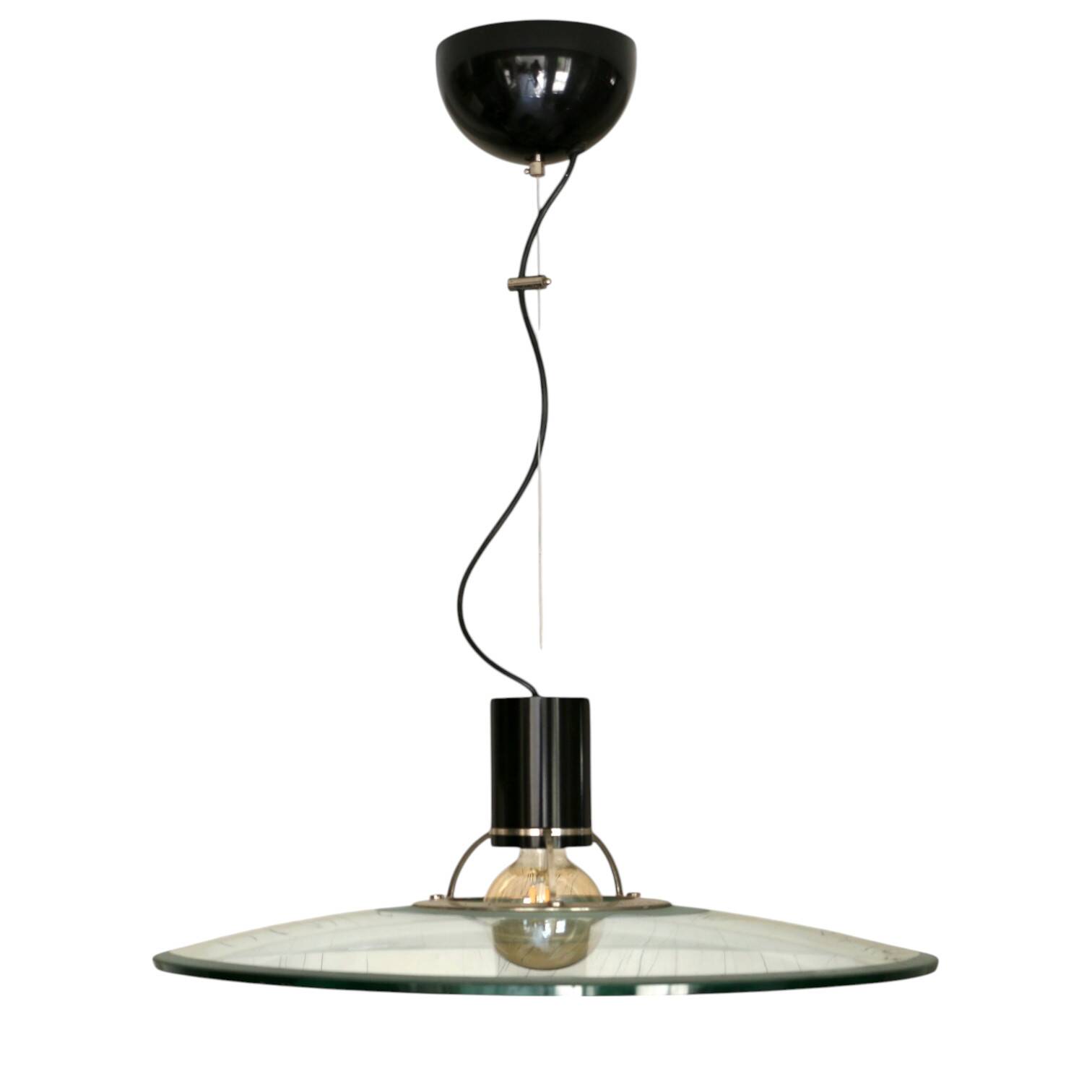 A glass pendant light, Italy 1970s