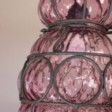 Plum colour Venetian Lantern, Seguso Murano Glass, Italy, 1950s