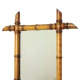 Antique Wooden Faux Bamboo Mirror France 45x39cm