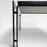 Black granite side table or coffee table from the 1980’s