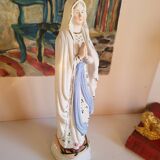 Religious Statuette of the Virgin Mary in Biscuit Porcelain