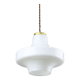Mid-century white & brass pendant lamp