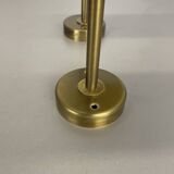 Set of two large minimalist Brass "tube" Wall Light Sconces, Italy 1970s