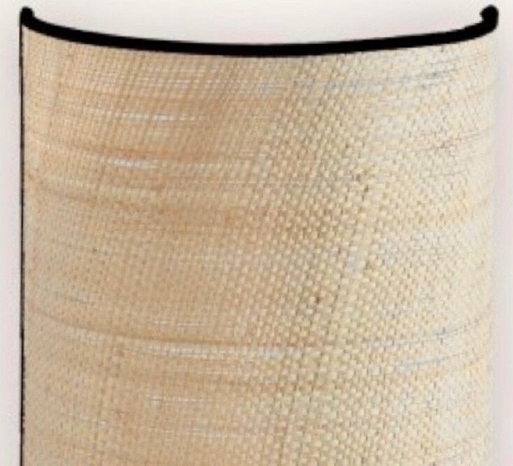 Two raffia and cotton wall lamps