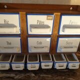 Ceramic and pine spice shelf