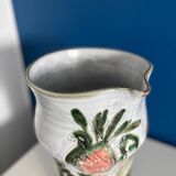 Large vintage ceramic vase by Thiry Albert | Floral decoration in r